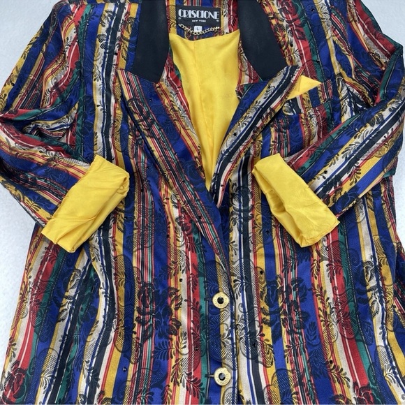 Criscione Sz L Brocade Floral Vintage Embellished Jacket Blazer Made In USA - Picture 4 of 16